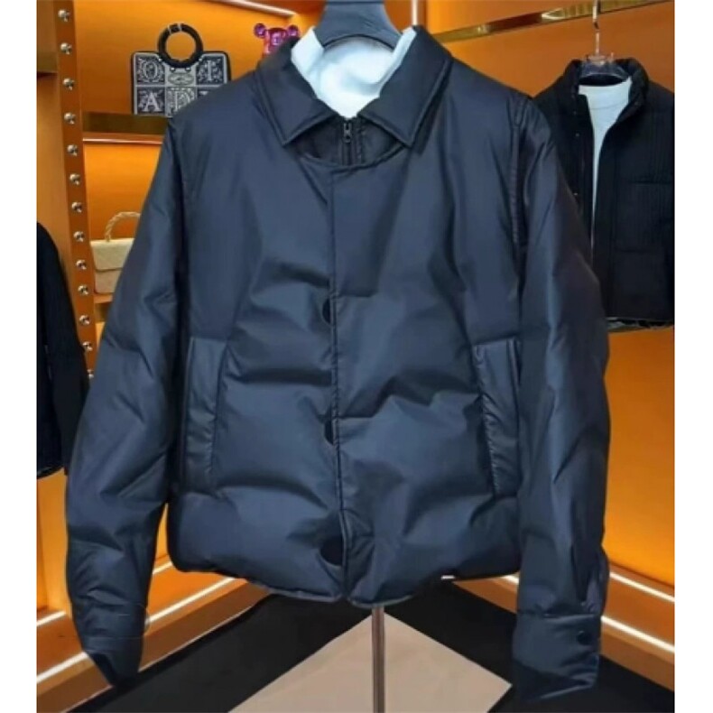 (网图)轻奢白鸭绒羽绒服休闲假两件拼接防寒保暖短313B-2300-P170图片