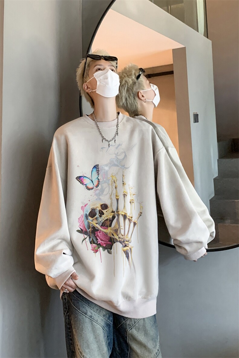 秋装复古美式水洗做旧重磅麂皮绒卫衣301B-JB1503-p45,男装卫衣,星座301B