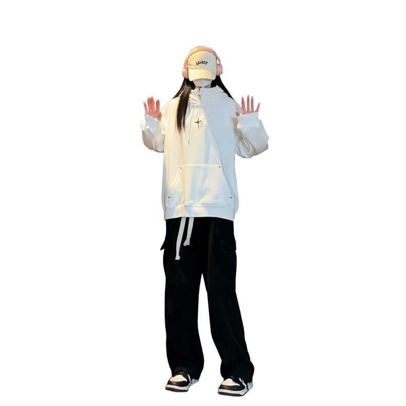 复合牛奶丝假两件加厚连帽卫衣半拉链外套CP42-特P:40控价:88,男装卫衣,电商B371