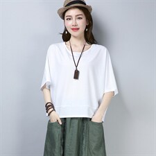 2021年夏季新款韩版套头圆领T恤女短袖蝙蝠袖上衣服女打底衫，女装T恤，简韵佳