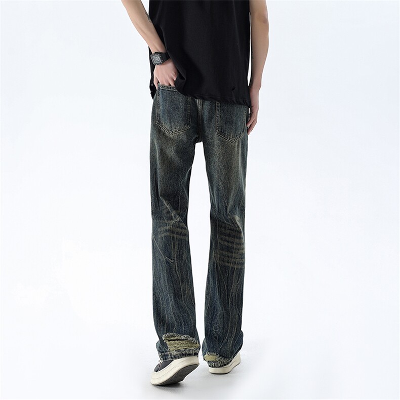 B221美式ins高街暗黑小众夏季重工艺破洞牛仔裤LK24178-P65控88,男装牛仔裤,电商B221