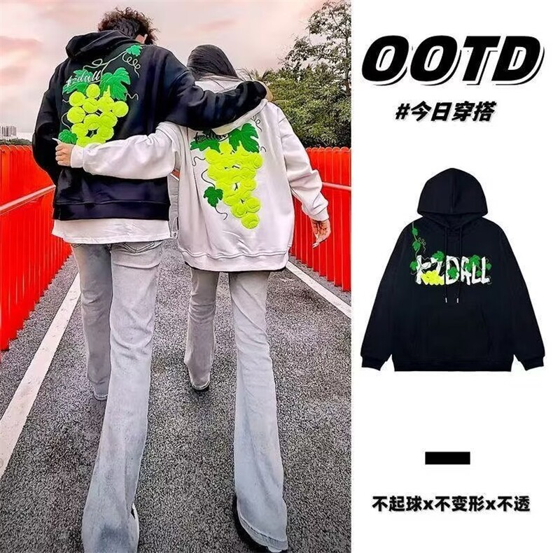 新款百搭气质慵懒ins原宿日系文艺时尚防华棉卫衣流行潮流简约图片