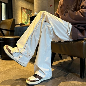 排扣冲锋裤男款美式vibe机能微喇裤子男宽松直筒休闲长裤 KG067图片