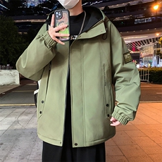2025新款男休闲宽松冬季加绒加厚连帽夹克，男装夹克，星座1206（原A206）