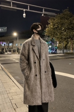 517A-8-Y72-P145现货高品质韩系长毛中长款毛呢大衣风衣外套，男装风衣，星座517A-8（原B282）