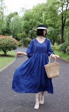 【现货】纯苎镂空花边连衣裙，女装连衣裙，依鼎衣典