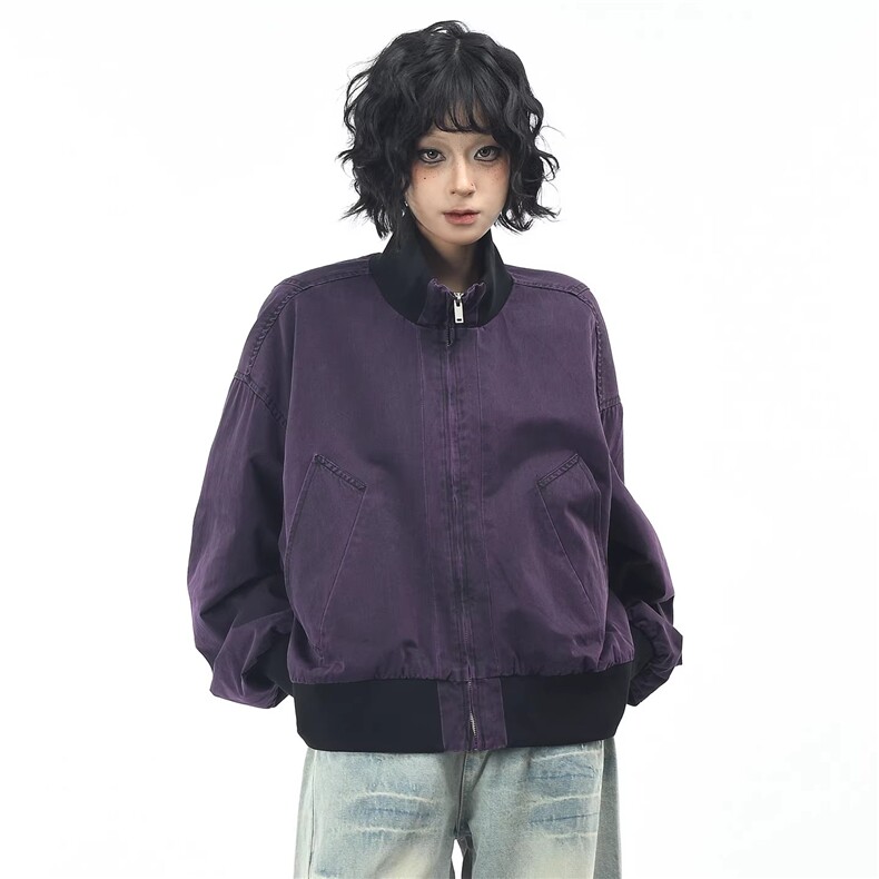 1506/GF8280/P71原创美式复古做旧水洗棒球服休闲立领工装夹克,男装夹克,星座1506A