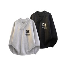 针织衫男女韩版潮流宽松百搭字母提花2025冬季ins毛衣MZ945-P59，男装针织衫/毛衣，星座412-3