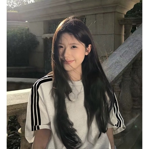 抖音得物品质二开240克宽松纯棉美式潮牌印花三条杠中性风短袖T恤图片