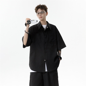 青少年运动套装男款2025新款夏季美式宽松短袖短裤两件套图片
