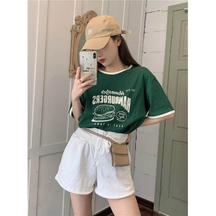 拼色领口汉堡T，女装，新雅行-1