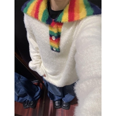 【有货】彩虹高领毛衣男女仿貂毛针织衫外套MY451CC-特P60，男装针织衫/毛衣，星座1007（原301D）