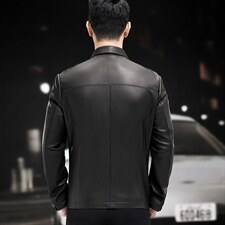 WL2016-2秋冬新款皮衣男翻领山羊皮夹克商务休闲男装P790，男装皮衣，电商B360