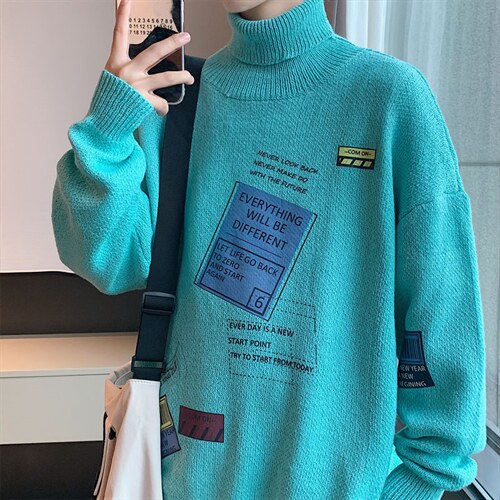 ！主推2021高品质男士高领毛衣学生潮牌保暖针织衫M703P60,男装针织衫/毛衣,电商B220