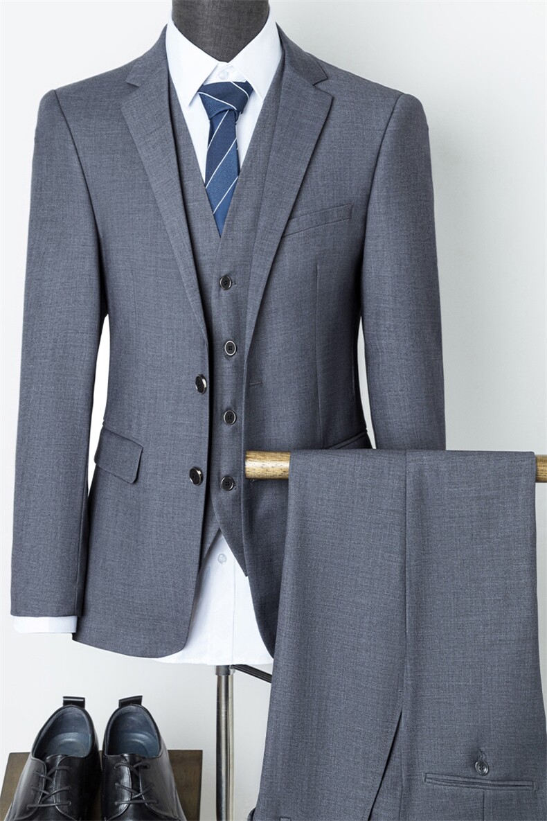 新款西服套装中青年男士西装男外套商务休闲正装三件套HB862-P240,男装西服套装,电商B212（原钱塘6029）