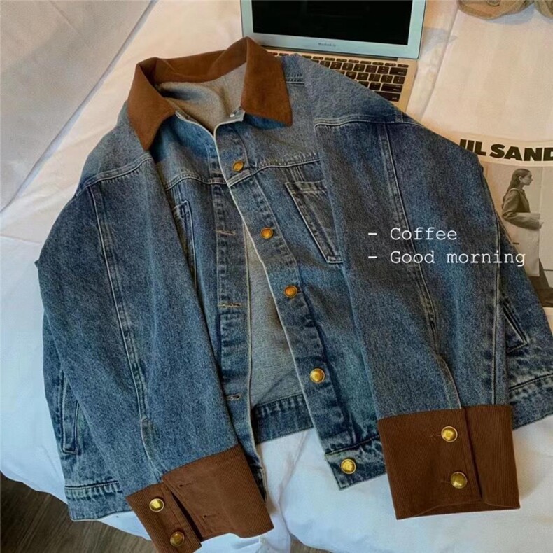 【秋款新品】拼接铜扣设计牛仔外套，其它，TWO LAPS