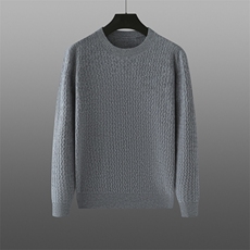 2025年秋季常规长袖圆领套头羊绒衫时尚百搭，男装针织衫/毛衣，溪贝羊绒