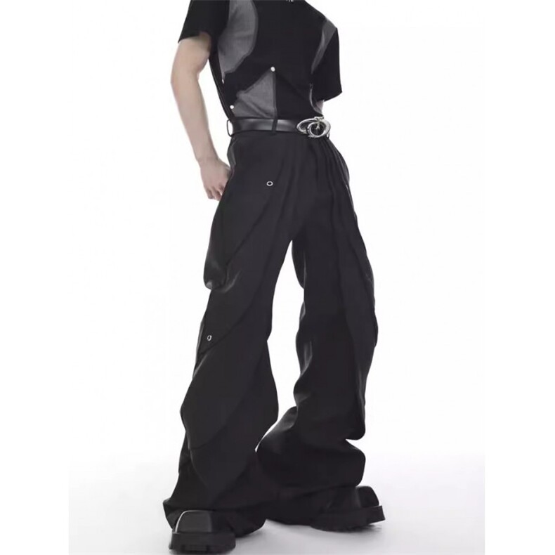 暗黑禁欲系微喇叭西裤男弯刀西装裤潮K6820-P41,男装西服套装,星座412-3
