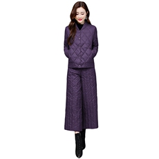2021秋冬休闲棉衣套装阔腿裤两件套，女装棉衣/棉服，悠米