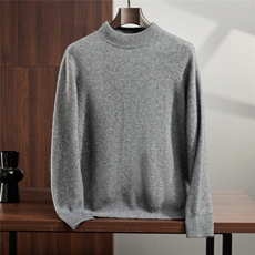 2025年秋季套头长袖青春流行男款一线七针半高，男装针织衫/毛衣，蒂暖羊绒