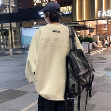 新款男百搭设计感麂皮绒面料圆领港风卫衣VE2021-P50控88，男装卫衣，星座717