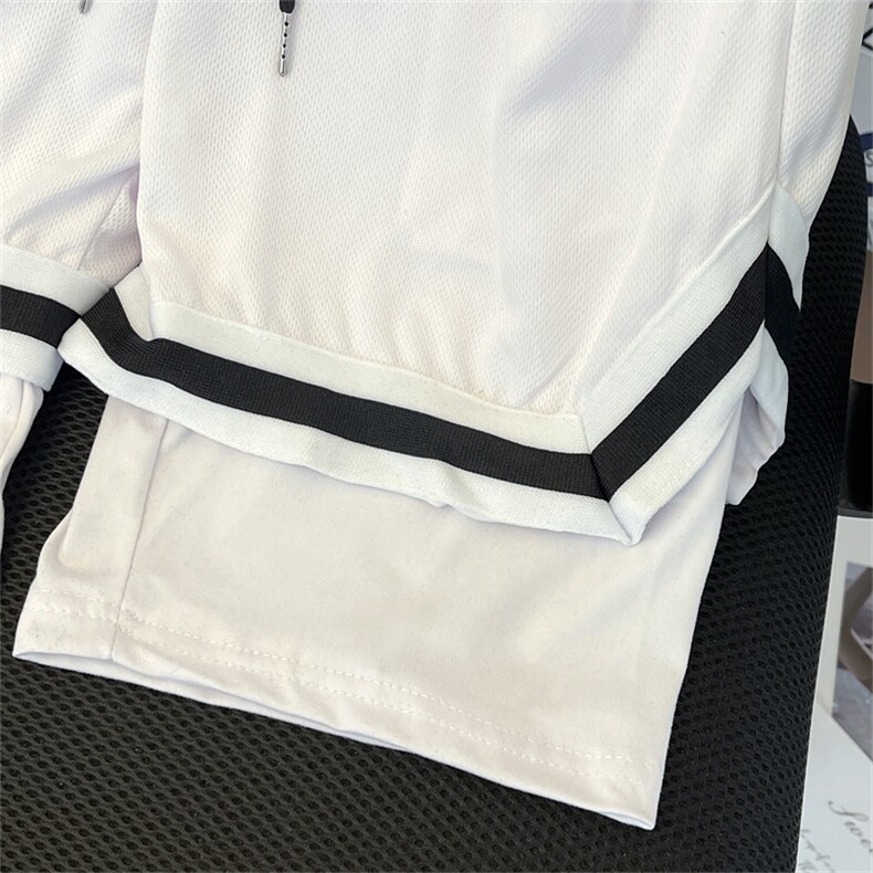 夏款男短裤假两件网眼透气直筒宽松运动五分裤D117P23,男装牛仔裤,星座1013-1