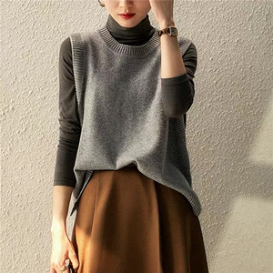 春秋季新款针织马甲女气质减龄外套圆领文艺感背心休闲女装图片