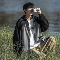 新款男经典双色拼接CITYBOY风针织外套WT3408-P55控78，男装夹克，星座717