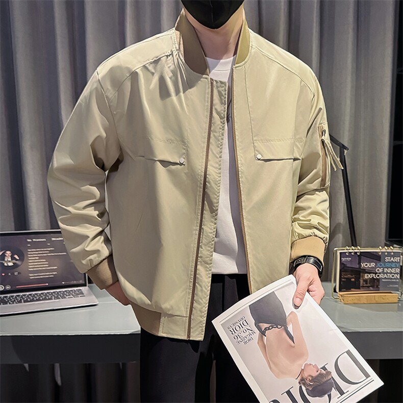 新款社会小伙秋装男时尚工装夹克男店主外套JK801-P78控128卡其,男装夹克,星座301B-1