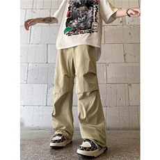 穿搭裤子男夏季美式直筒休闲伞兵裤宽松腰长裤水洗常规X931/P36，男装休闲裤，星座506