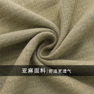 亚麻唐装男款风男装短袖爷爷上衣服夏季中老年人中式爸爸夏装图片