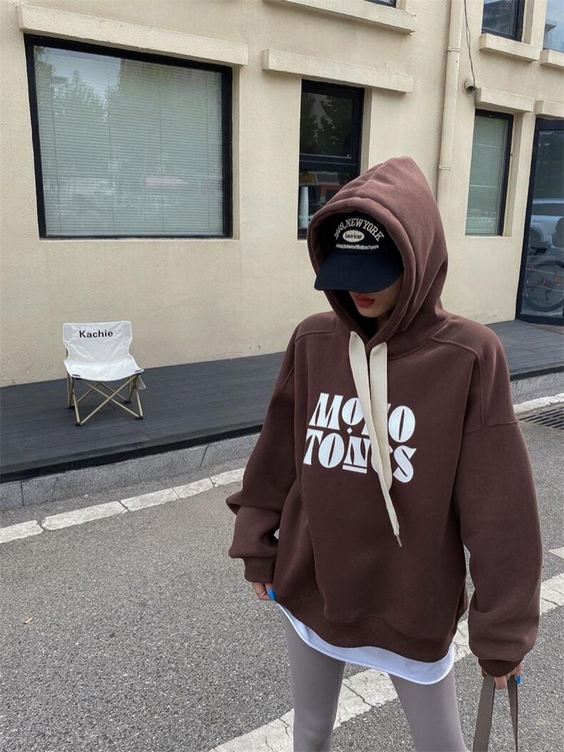 时尚休闲加绒卫衣，女装卫衣/绒衫，泽妤