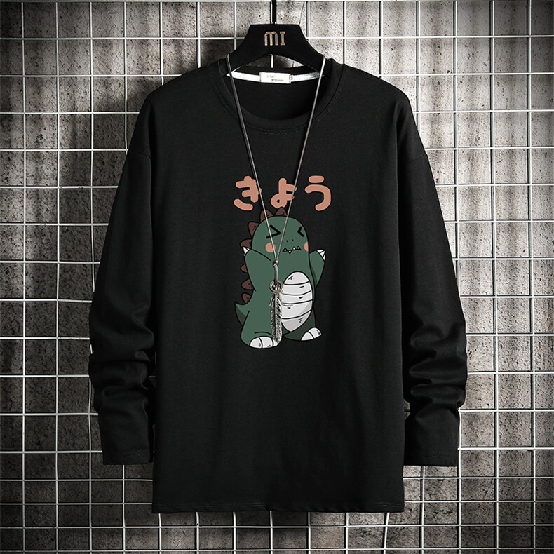 TX3037-P28加绒款-P35纯长袖t恤男大码圆领打底衫体恤网格,男装T恤,电商A040A