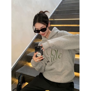 刺绣连帽卫衣秋冬宽松美式加厚连帽休闲外套男女同款HCX294 p42图片