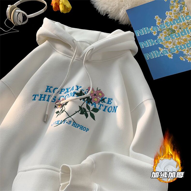 秋冬重磅450克连帽宽松卫衣刺绣WY3606-P65加绒P70控98控108，男装卫衣，电商B208