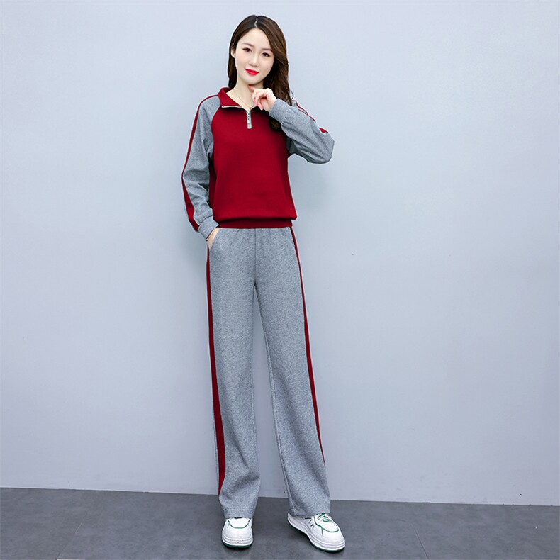休闲宽松显瘦宽松两件套女装2024春秋新款时尚运动卫衣妈妈装套装,女装套装/套裙,梦依杭