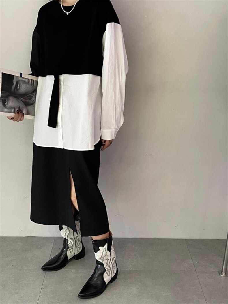 雷洛奇丽—秋装拼接衬衫，女装衬衫，雷洛奇丽