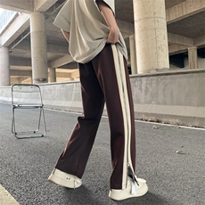 休闲裤男韩版拼色侧边拉链开衩高街2023春夏新款ins长裤K3553-P43，男装休闲裤，星座412-3