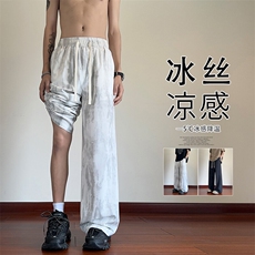 2026春季新款内景四面弹扎染冰丝裤M-5XLHK25492-特P25，男装休闲裤，电商A022