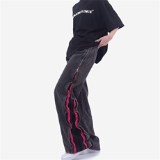 欧美高街拉链牛仔裤男hiphop炸街复古宽松小众vibe风长裤GN71-P72，男装牛仔裤，星座1008
