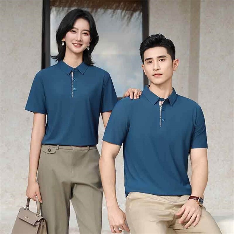 2025春夏高级感冰丝无痕POLO衫男女工作服团服LOGO刺绣L99205P48图片