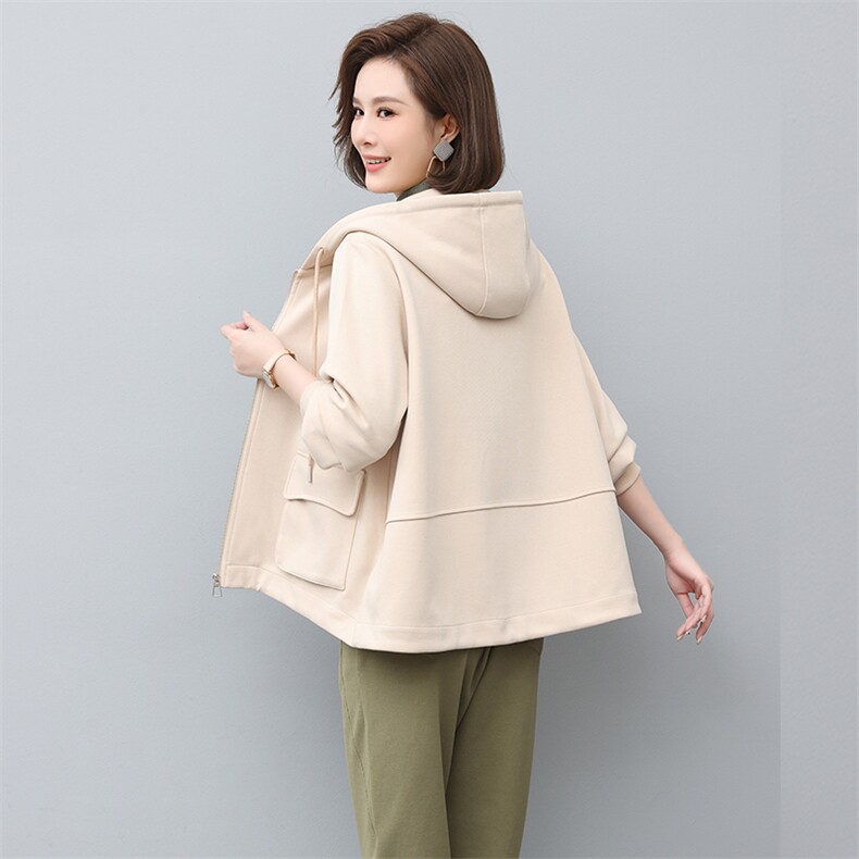 2023春季新款时尚休闲气质个性减龄拼接宽松休闲连帽外套,女装短外套,独衣靓