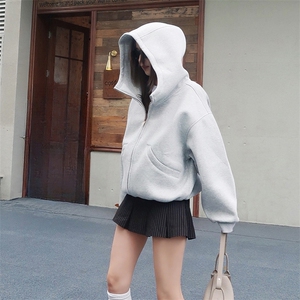 抖音得物高品质 26春装美式高街重磅宽松结构高领连帽卫衣外套W60图片