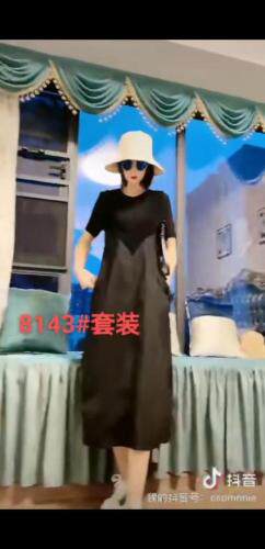 8143#升级版[玫瑰][玫瑰] 背心裙套装 短袖上衣搭配,女装背心吊带,红嘴鹰