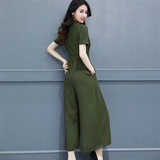 新款女装气质连体装简约V领收腰连体衣裤+抹胸，女装连体裤，美吧服饰