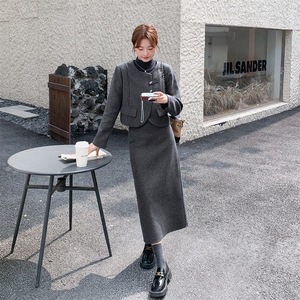 2025冬季女装女士精品套装工作制服时尚套装毛呢两件套图片
