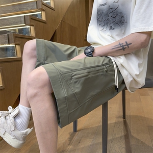 港风工装休闲裤高街五分裤宽松沙滩裤直通短裤DK309 P35图片