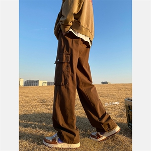 美式高街工装宽松直筒垂感阔腿裤棉715-6-BX20P65(控88）图片