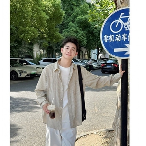 GS6180P40美式格子衬衫男长袖休闲衣服潮流百搭日系韩版长袖衬衣,红黑格衣服搭配方法图片