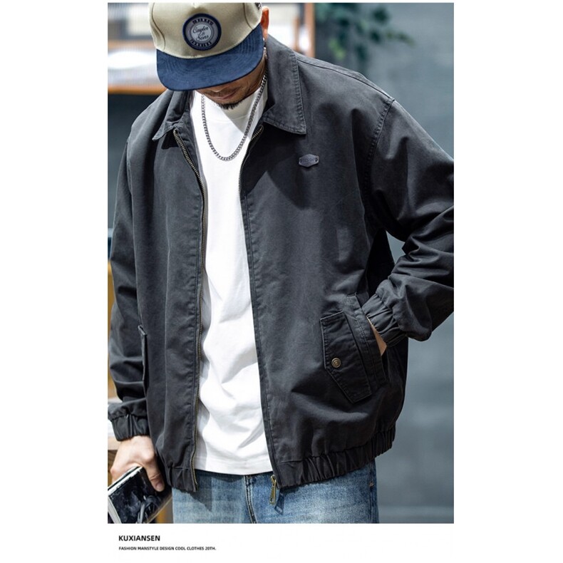 秋季新款飞行夹克男宽松潮牌大码休闲上衣春秋男士纯棉工装外套潮,男装夹克,星座506A